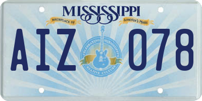 MS license plate AIZ078