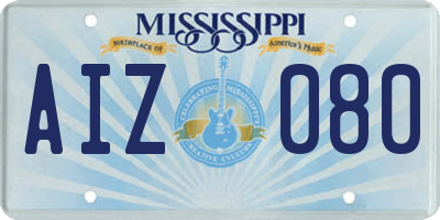 MS license plate AIZ080