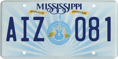 MS license plate AIZ081