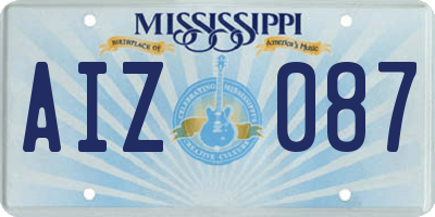 MS license plate AIZ087