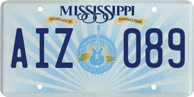 MS license plate AIZ089