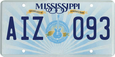 MS license plate AIZ093