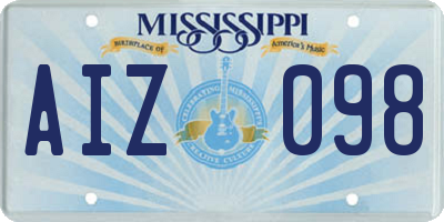 MS license plate AIZ098