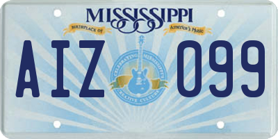 MS license plate AIZ099