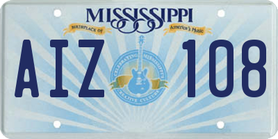 MS license plate AIZ108