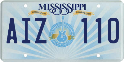 MS license plate AIZ110