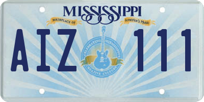 MS license plate AIZ111