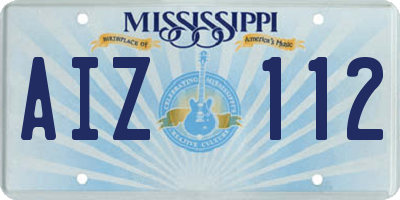 MS license plate AIZ112