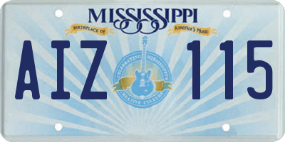 MS license plate AIZ115
