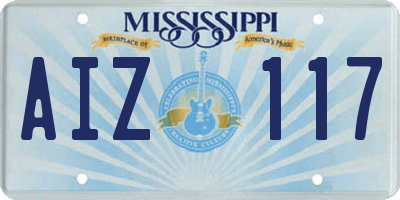 MS license plate AIZ117
