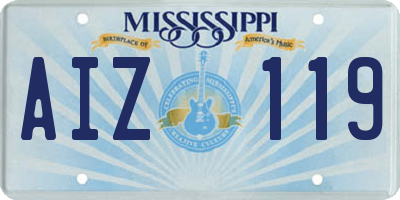 MS license plate AIZ119