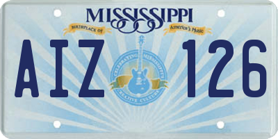 MS license plate AIZ126