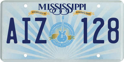 MS license plate AIZ128