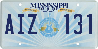 MS license plate AIZ131