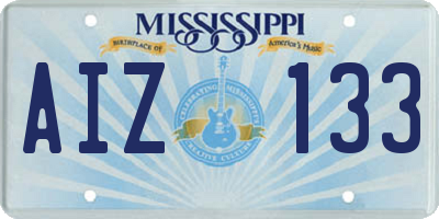 MS license plate AIZ133