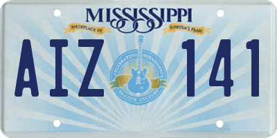 MS license plate AIZ141