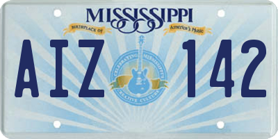 MS license plate AIZ142
