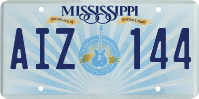 MS license plate AIZ144