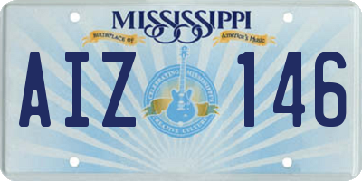 MS license plate AIZ146