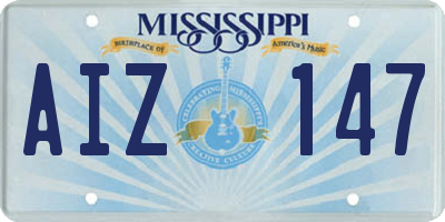 MS license plate AIZ147