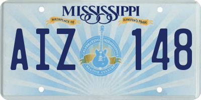 MS license plate AIZ148