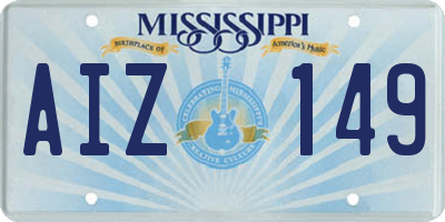 MS license plate AIZ149