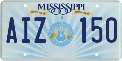 MS license plate AIZ150