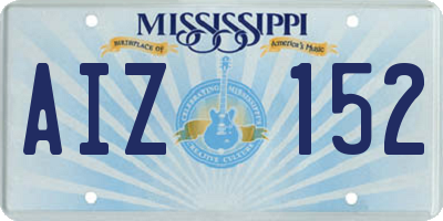 MS license plate AIZ152