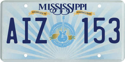 MS license plate AIZ153