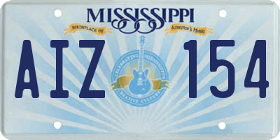 MS license plate AIZ154