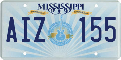 MS license plate AIZ155
