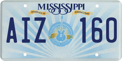 MS license plate AIZ160