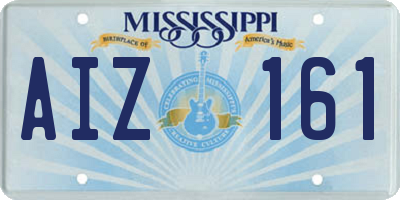 MS license plate AIZ161