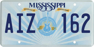MS license plate AIZ162