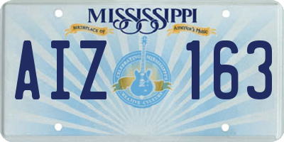 MS license plate AIZ163