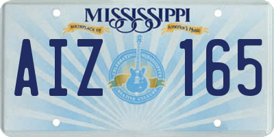 MS license plate AIZ165