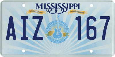 MS license plate AIZ167