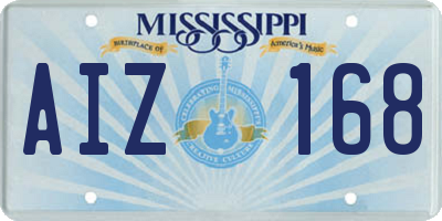 MS license plate AIZ168