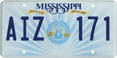 MS license plate AIZ171
