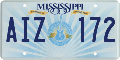 MS license plate AIZ172