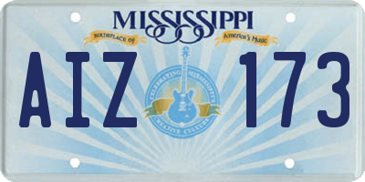 MS license plate AIZ173