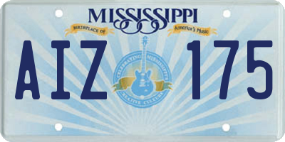 MS license plate AIZ175
