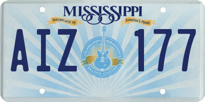 MS license plate AIZ177