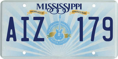 MS license plate AIZ179