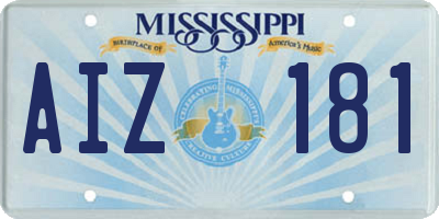 MS license plate AIZ181