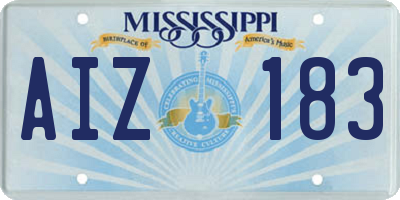 MS license plate AIZ183