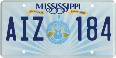 MS license plate AIZ184