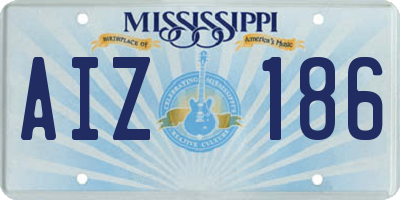 MS license plate AIZ186