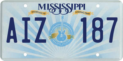 MS license plate AIZ187