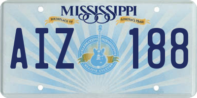 MS license plate AIZ188